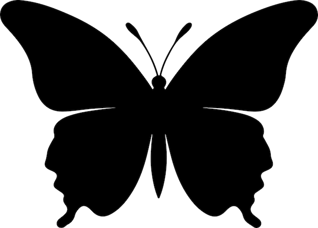 Butterfly silhouette vector illustration white background