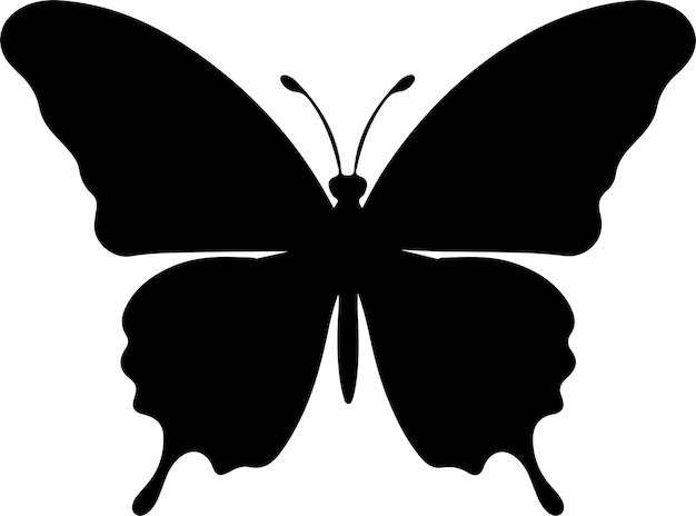 Butterfly silhouette vector illustration white background