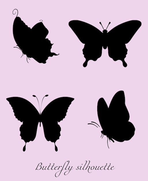 Vector butterfly silhouette