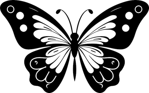 Значок силуэта бабочки Простая плоская векторная иллюстрация бабочки