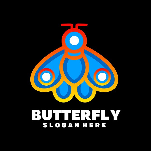 Butterfly simple logo design template