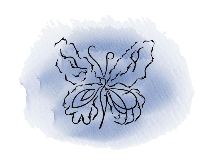 Vector butterfly sketch insects drawing illustration