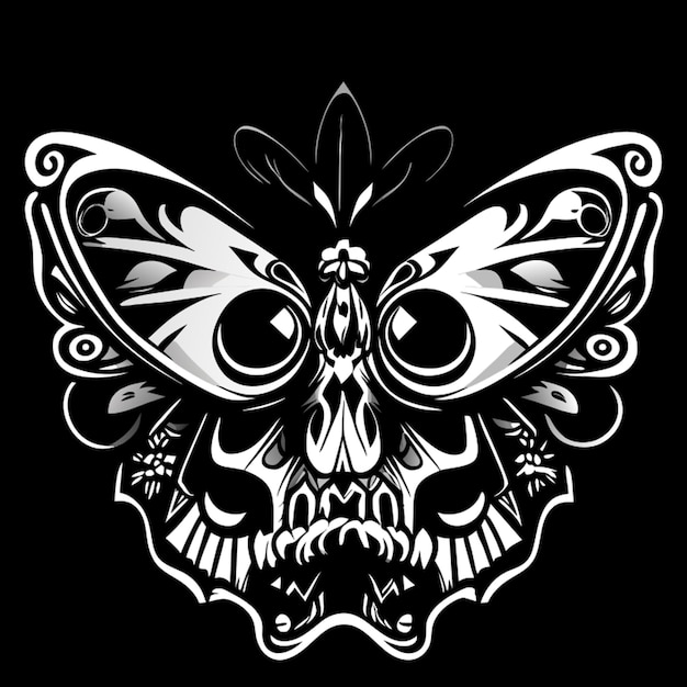 butterfly skull vector illustration