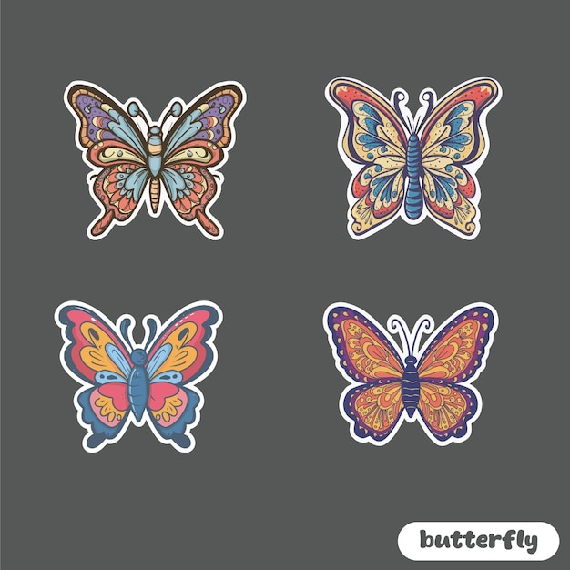 Vector butterfly sticker