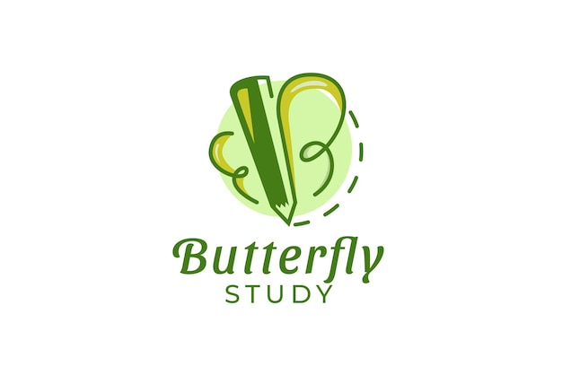 Шаблон логотипа исследования бабочки современный