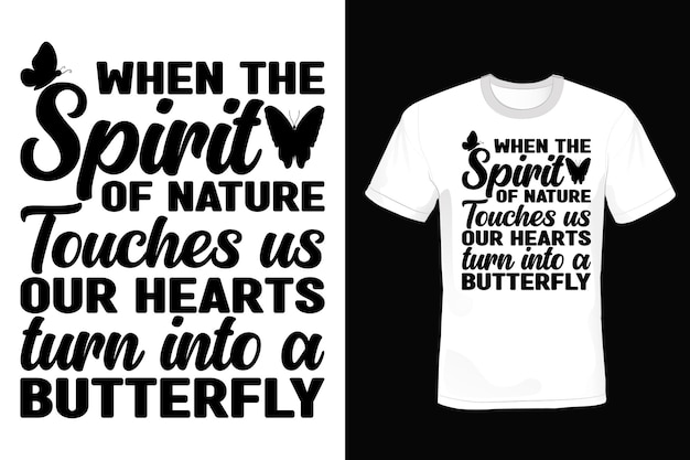 Butterfly T shirt design typography vintage