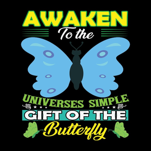 Butterfly t-shirt design vector template