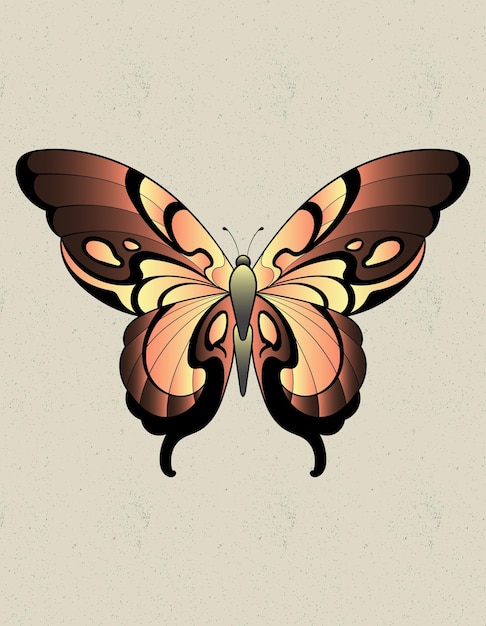 Vector butterfly tattoo art design