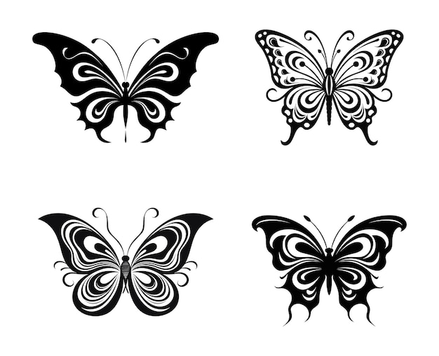 Premium Vector | Butterfly tattoo design vector logo