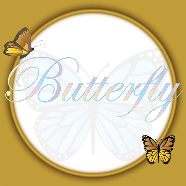 Vector butterfly text butterfl