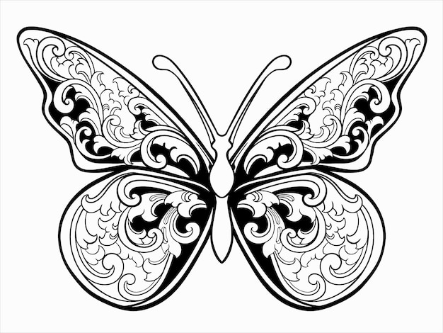 Vector butterfly vector design for elements color editable