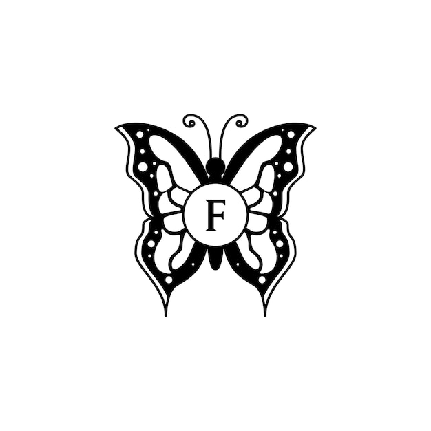 Butterfly vector font tatto symbol illustration logo design