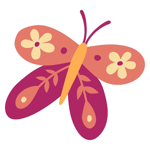 Butterfly Vector illustration Happy Birthday