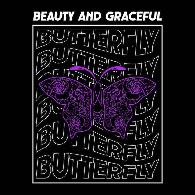 butterfly vector streetwear design for hoodie and t shirt