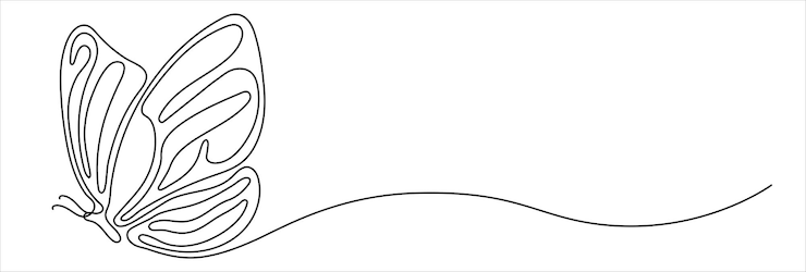Vector butterfly vorm tekening door continuos lijn dunne lijn ontwerp vector illustratie bewerkbare streep