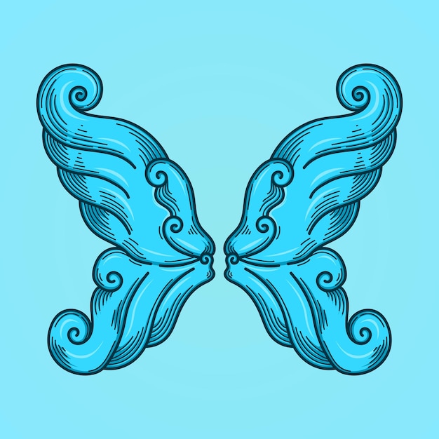 Vector butterfly wing vector hand drawing