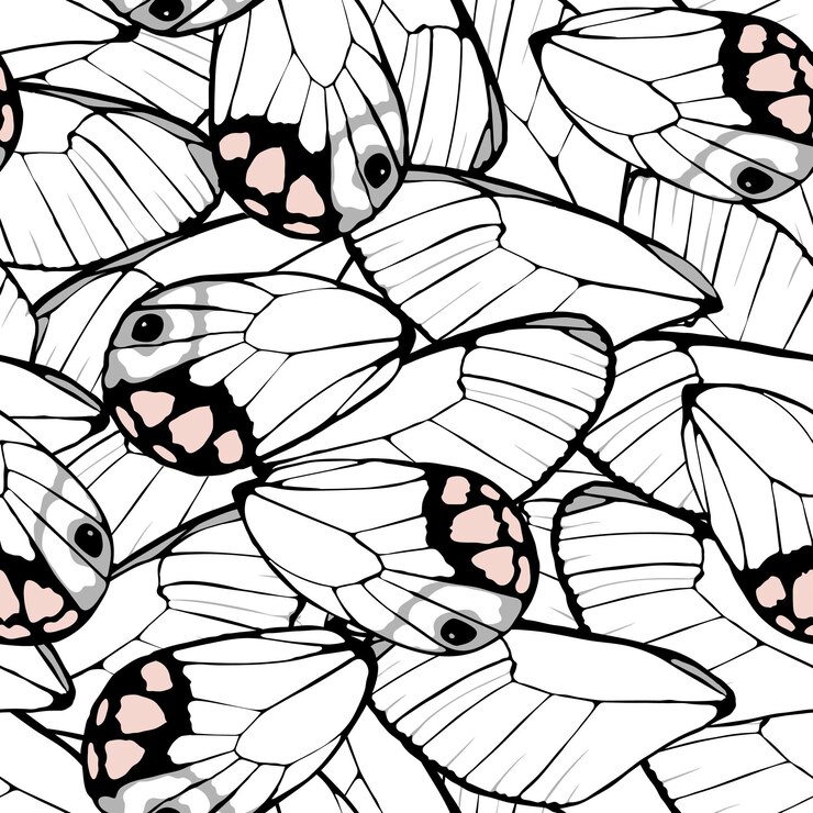 Vector butterfly wings seamless pattern. spring summer mood, stylish bright background print