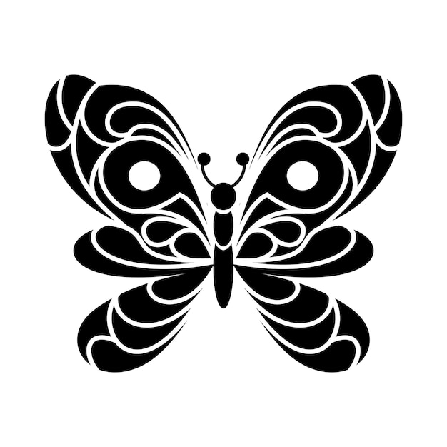 Бабочка с иконой большие крылья в простом стиле, изолированные на белом фоне символ насекомых