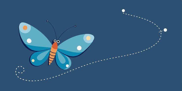 वेक्टर a butterfly with a blue background with a line in the middle