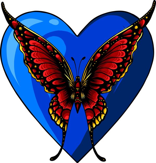 butterfly with colorful wings vector illustration