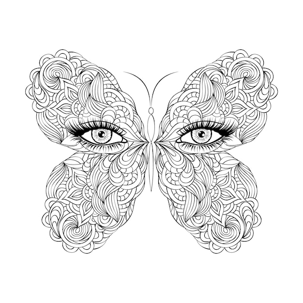 여성의 눈을 가진 나비