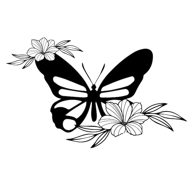 Бабочка с цветами на ней