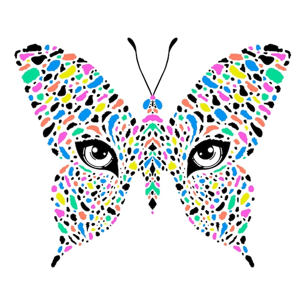 Butterfly with leopard print and leopard eyes