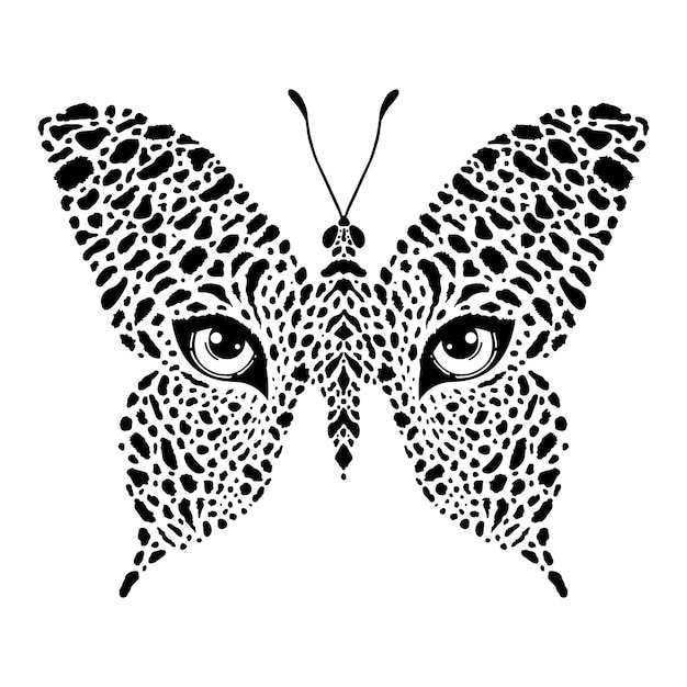 Butterfly with leopard print