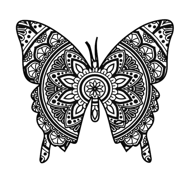 Vector a butterfly with a pattern of lines and dots