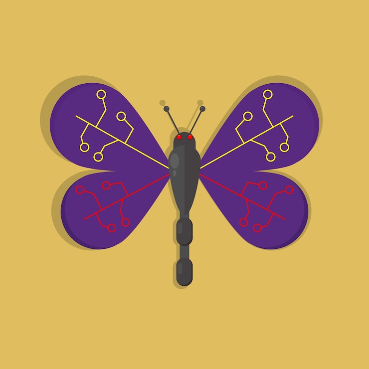 वेक्टर a butterfly with a purple and blue pattern is shown