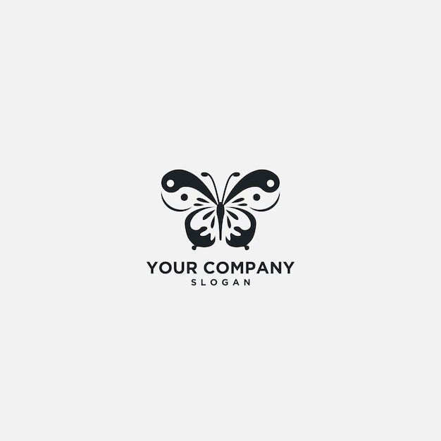 Vector butterfly with yin yang beautiful logo modern