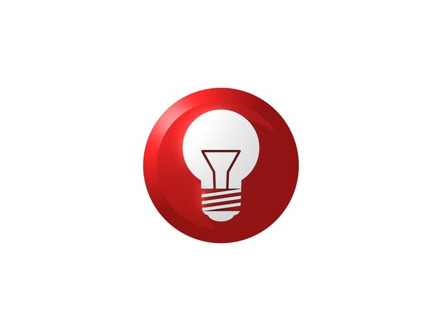 Button 3D Icon Bulb Idea