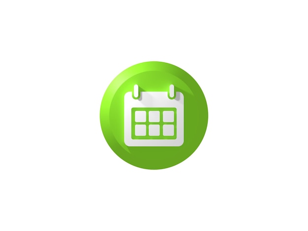 Button 3D Icon Calendar