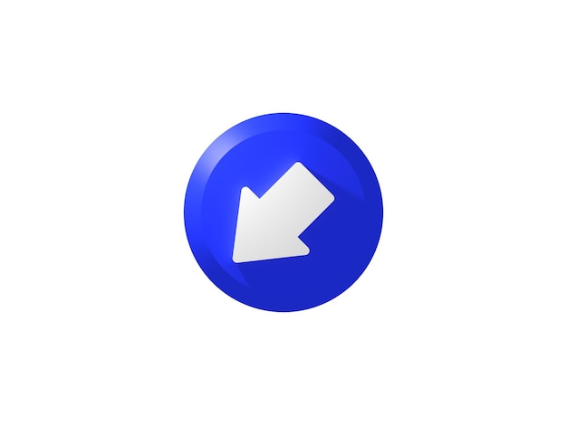 Button 3D Icon Down Left Logo