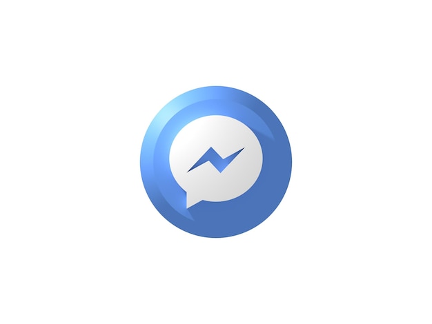 Button 3D Icon Facebook Meta Messenger