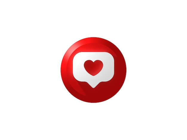 Значок кнопки 3D Сердечное сообщение