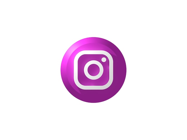 Pulsante icona 3d instagram