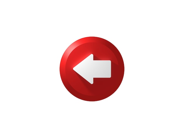 Button 3D Icon Left Pointer