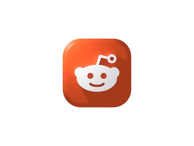 Vector button 3d icon reddit