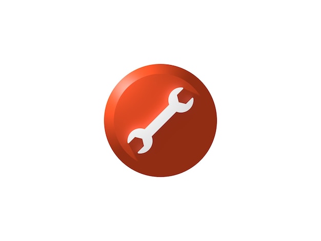 Button 3D Icon Wrench