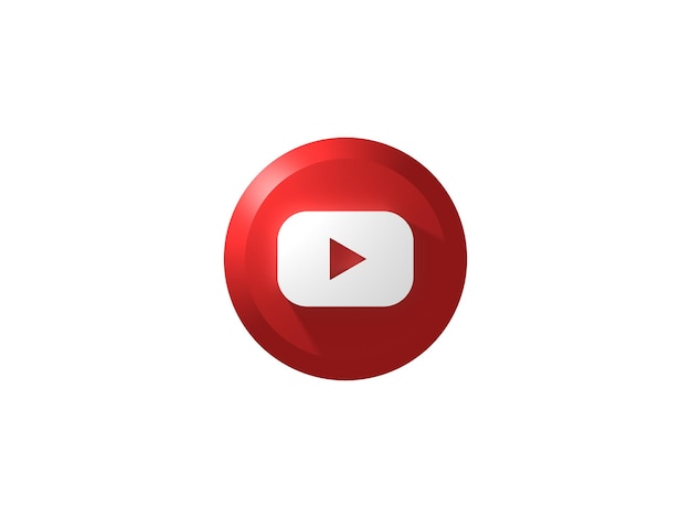 Vector button 3d icon youtube