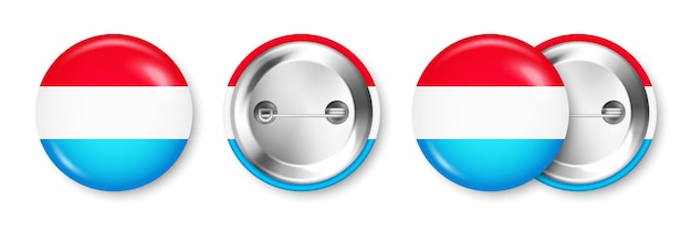 Button badge met Luxemburgse vlag souvenir uit Luxemburg glanzende pin badge met glanzend metaal