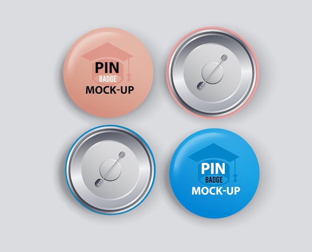 Vector button badge or pinback design with vector