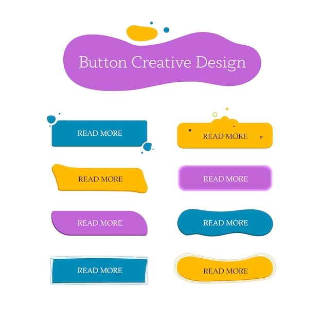 Vector button creative set