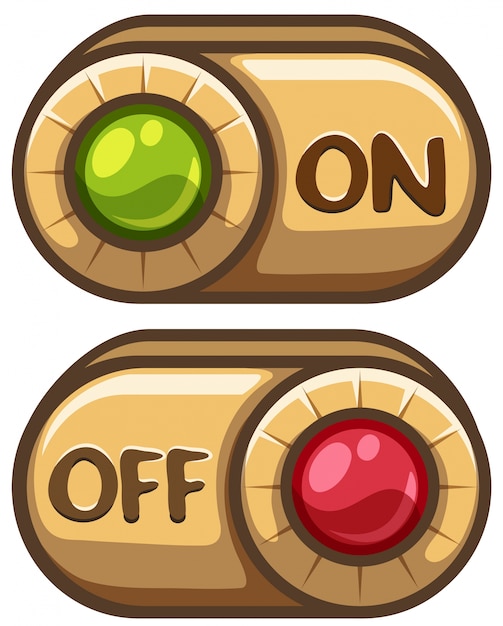 Vector button design for on and off