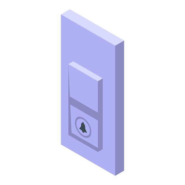 Vector button door bell icon isometric vector security sound