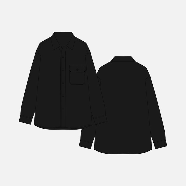 Button down long shirtVector Image And Illustration