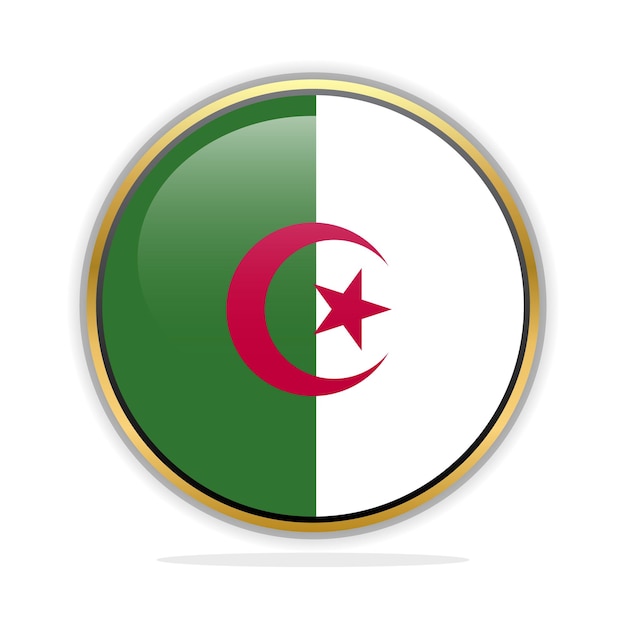 Vector button flag design template algeria