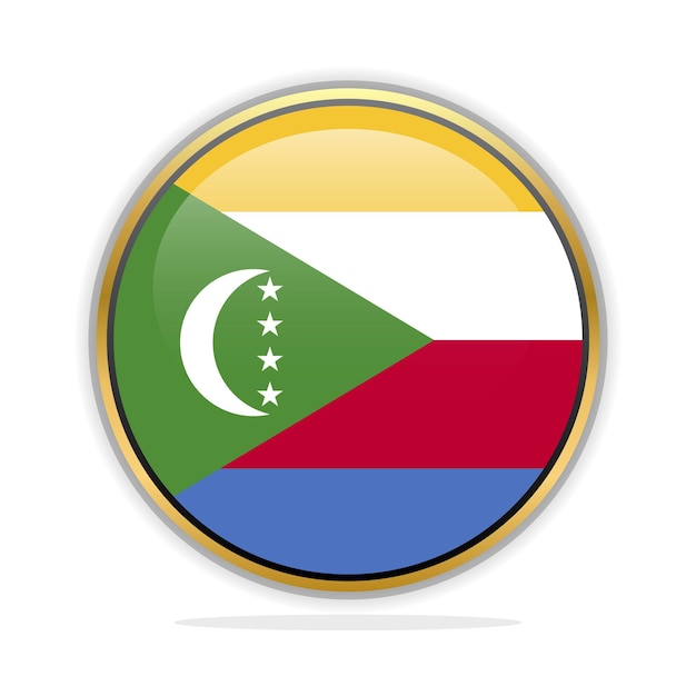 Шаблон оформления флага кнопки Коморские Острова
