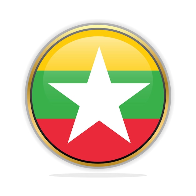 Modello di progettazione bandiera pulsante myanmar